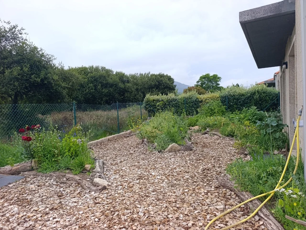 Jardín familiar en A Pobra do Caramiñal después de la transformación